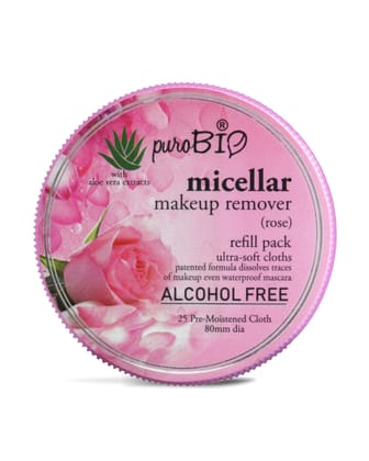 Purobio Rose micellar makeup remover with ultra-soft cloths - 60g