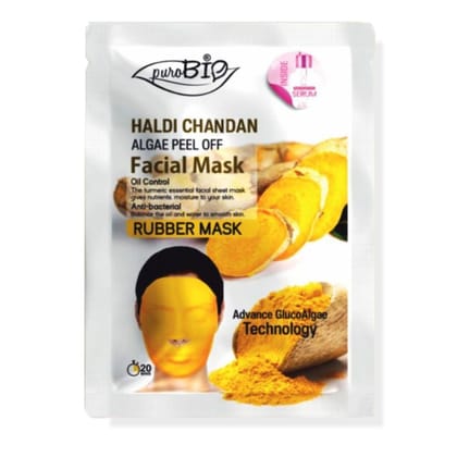 Purobio Haldi Chandan Glucoalgae Peel Off Facial Mask Kit