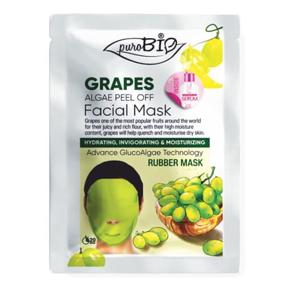 Purobio Grapes Glucoalgae Peel Off Facial Mask Kit