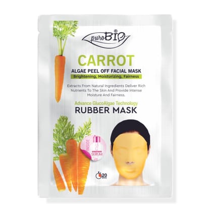 Purobio Carrot Glucoalgae Peel Off Facial Mask Kit