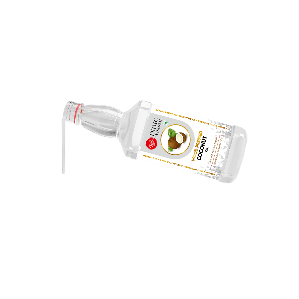 IndicWisdom Wood Pressed Virgin Coconut Oil 1 Liter (Cold Pressed Coconut Oil - Extracted on Wooden Churner)