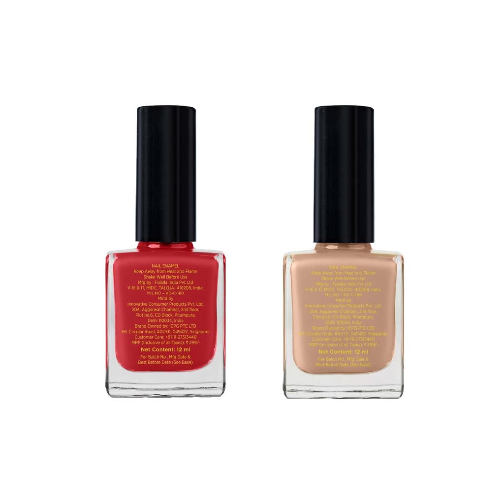 SABA Breathable Chip Resistant. Long Lasting Nail Polish Set of 2|Fast Drying/Halal/Cruelty Free/Vegan Nail Lacquer|Harmful Chemical Free, Water Permeable,Glossy Nail Polish (12 ml Each)