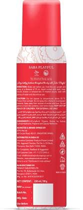 Saba Playful Deodorant No Alcohol Body Spray Combo Pack of 2