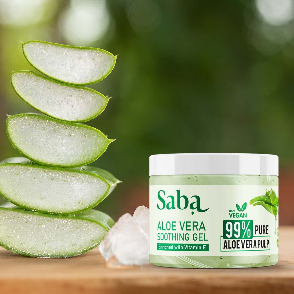 Saba Natural Facial Kit | Daily Moisturizing Turmeric & Almond Facewash, Walnut Scrub With Kashmiri Walnut Shell & Pure Aloe Vera Gel With Vitamin E for Face, Skin and Hair | Combo Of 3 Products