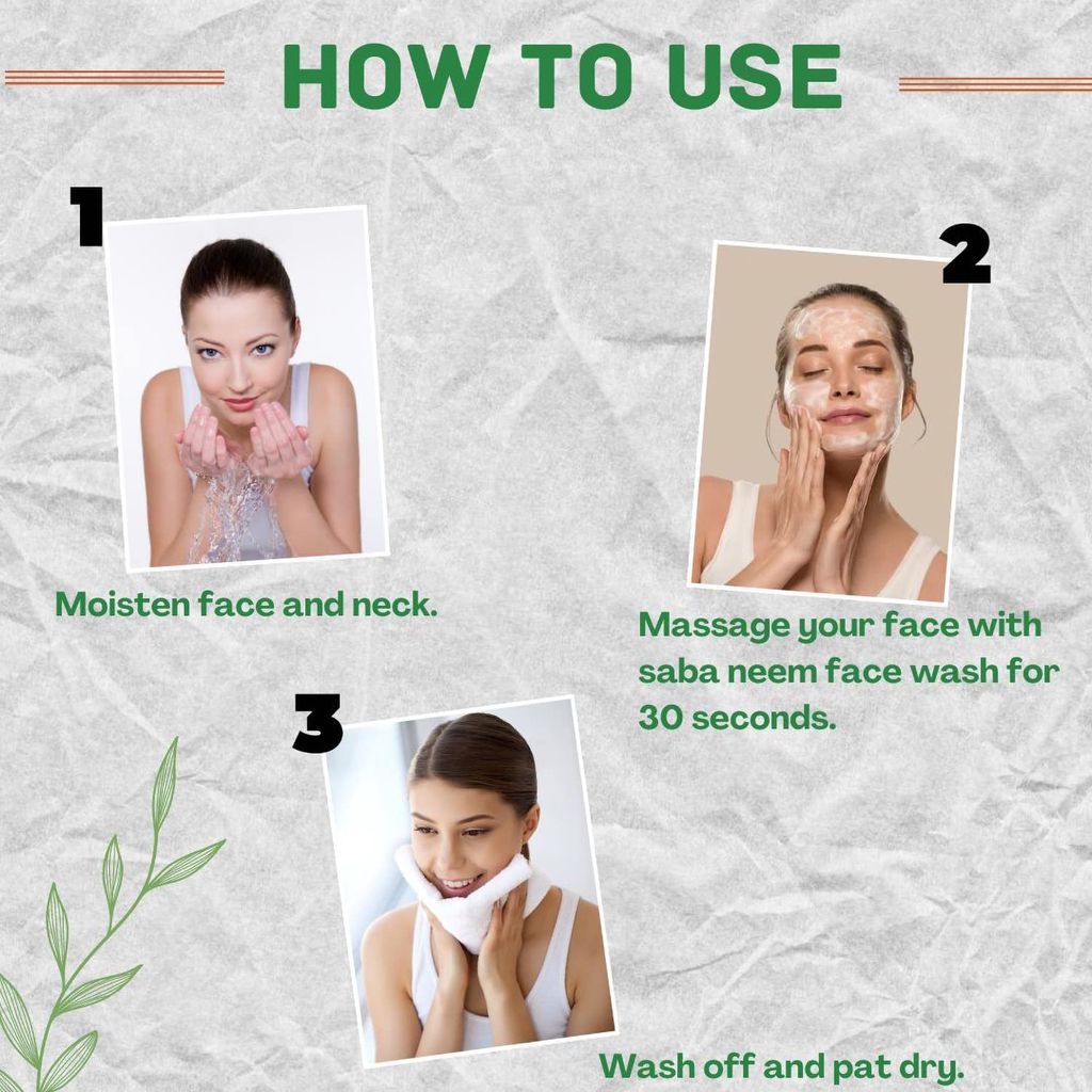 Saba Daily Moisturizing & Neem Face Wash Combo | All Skin Types | 100 ml Each | Pack Of 2