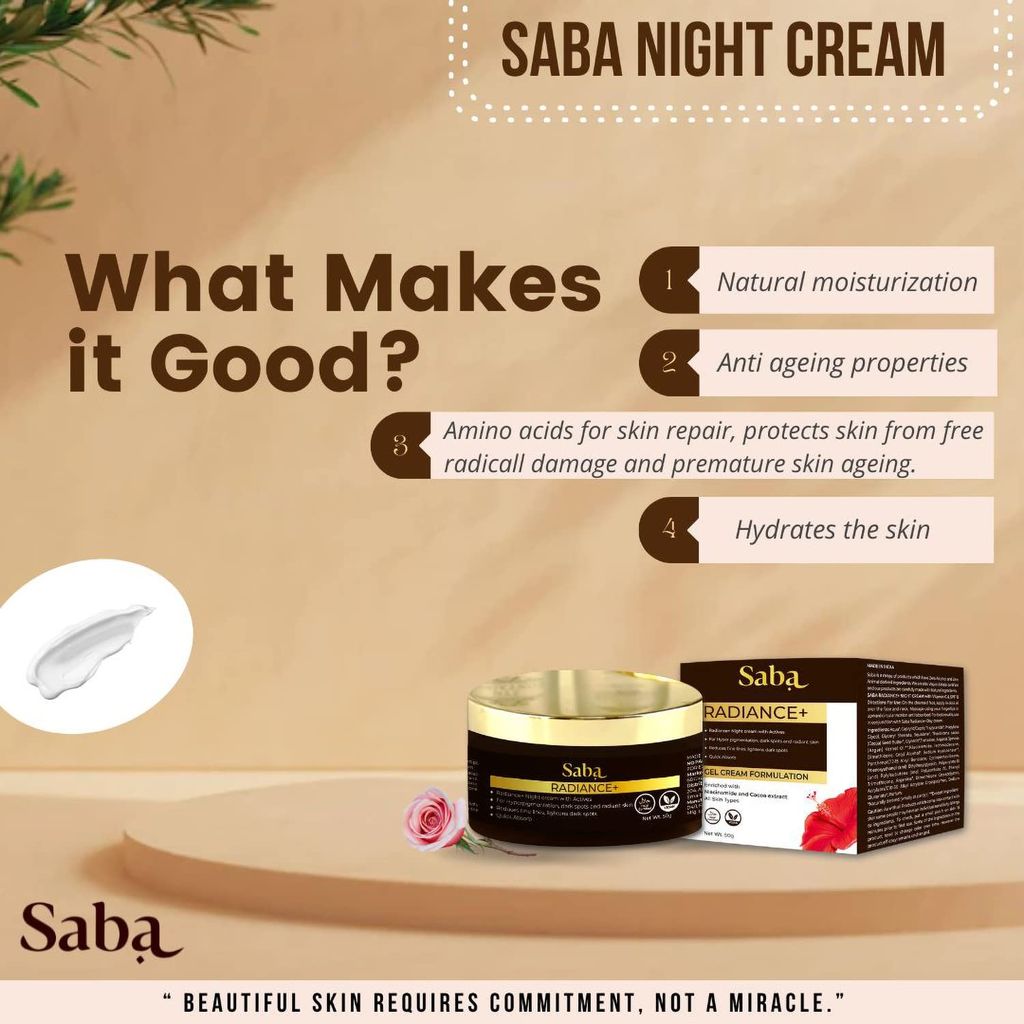 Saba Radiance+ Day Gel Cream & Radiance+ Night Gel Cream Combo | 50g Each - Pack of 2