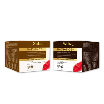 Saba Radiance+ Day Gel Cream & Radiance+ Night Gel Cream Combo | 50g Each - Pack of 2