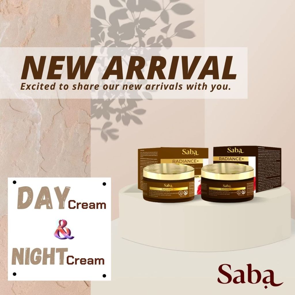 Saba Radiance+ Day Gel Cream & Radiance+ Night Gel Cream Combo | 50g Each - Pack of 2