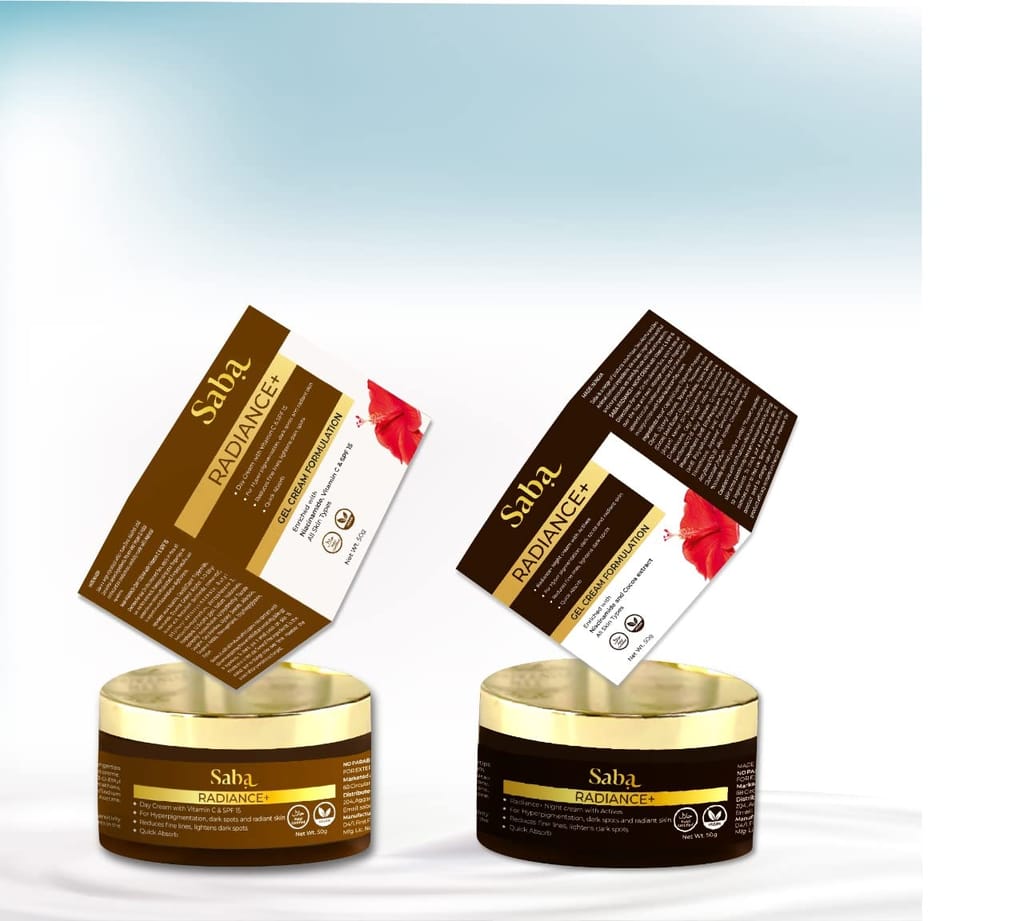 Saba Radiance+ Day Gel Cream & Radiance+ Night Gel Cream Combo | 50g Each - Pack of 2