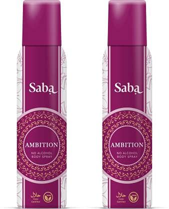 Saba Ambition Deodorant No Alcohol Body Spray Combo Pack of 2