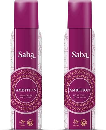 Saba Ambition Deodorant No Alcohol Body Spray Combo Pack of 2