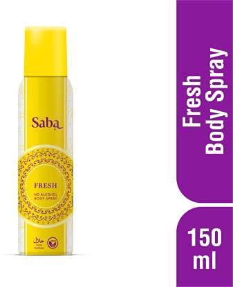 Saba Fresh Playful Deodorant No Alcohol Body Spray Combo Pack of 2