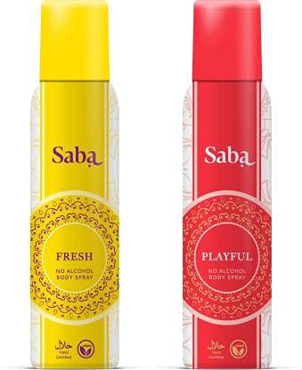 Saba Fresh Playful Deodorant No Alcohol Body Spray Combo Pack of 2