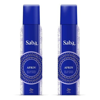 Saba Afrin Deodorant No Alcohol Body Spray Combo Pack of 2
