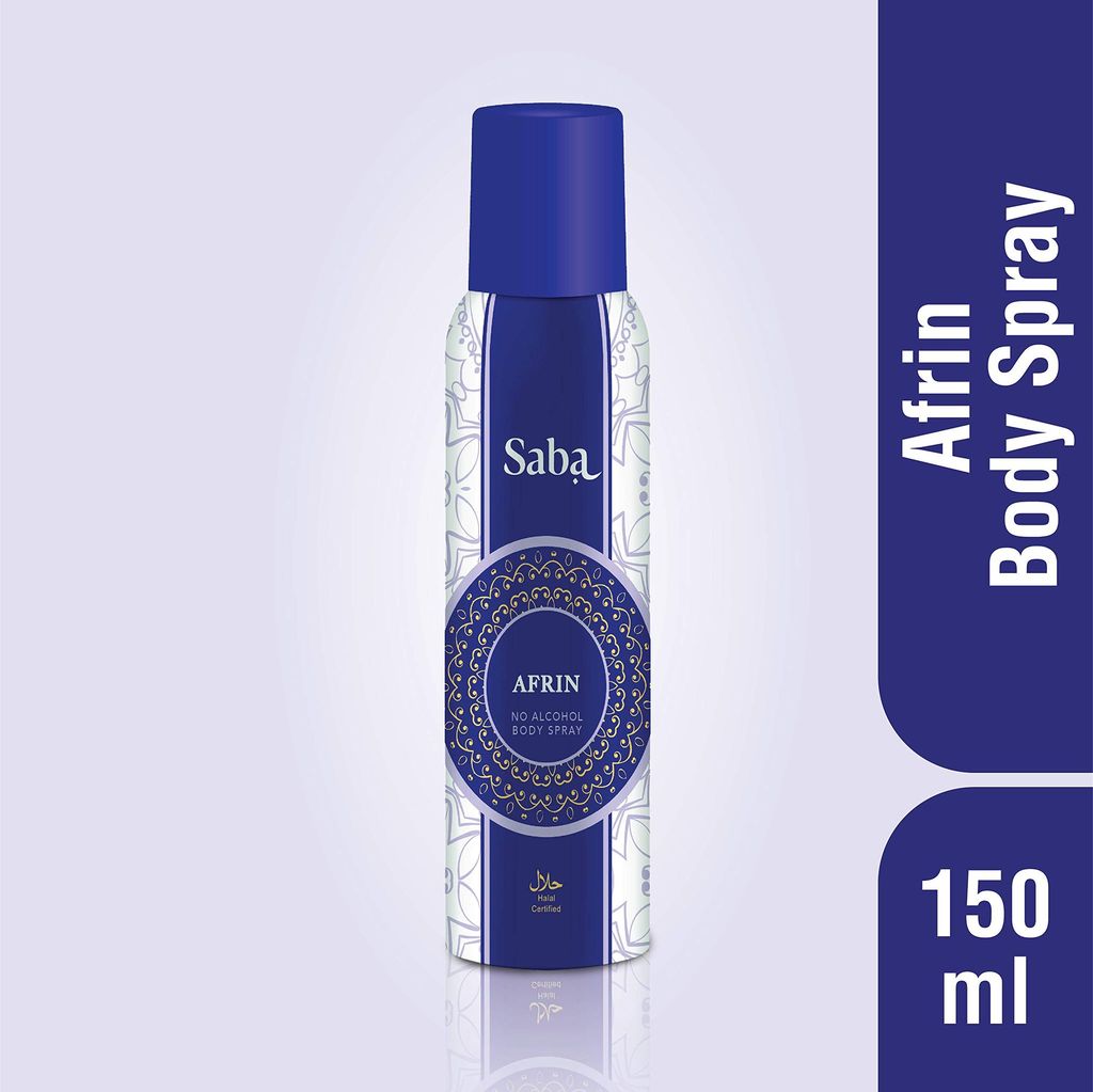 Saba Afrin Deodorant No Alcohol Body Spray Combo Pack of 2