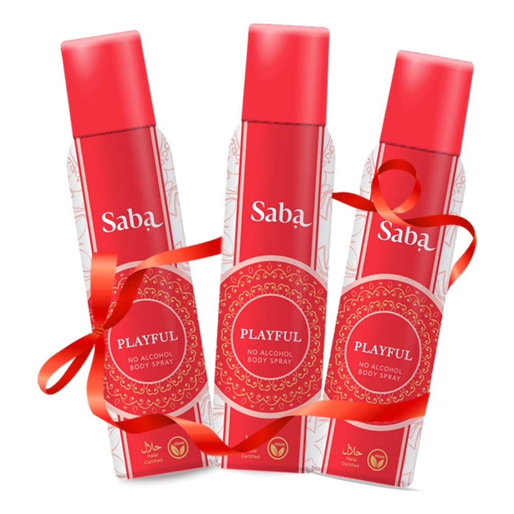 SABA Deodorant No Alcohol Body Spray Pack of 3