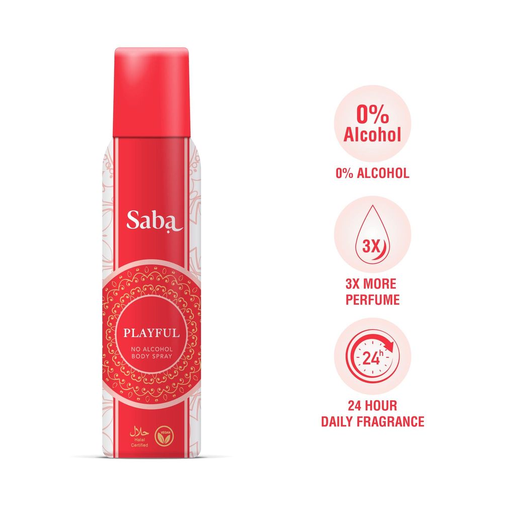 SABA Deodorant No Alcohol Body Spray Pack of 3