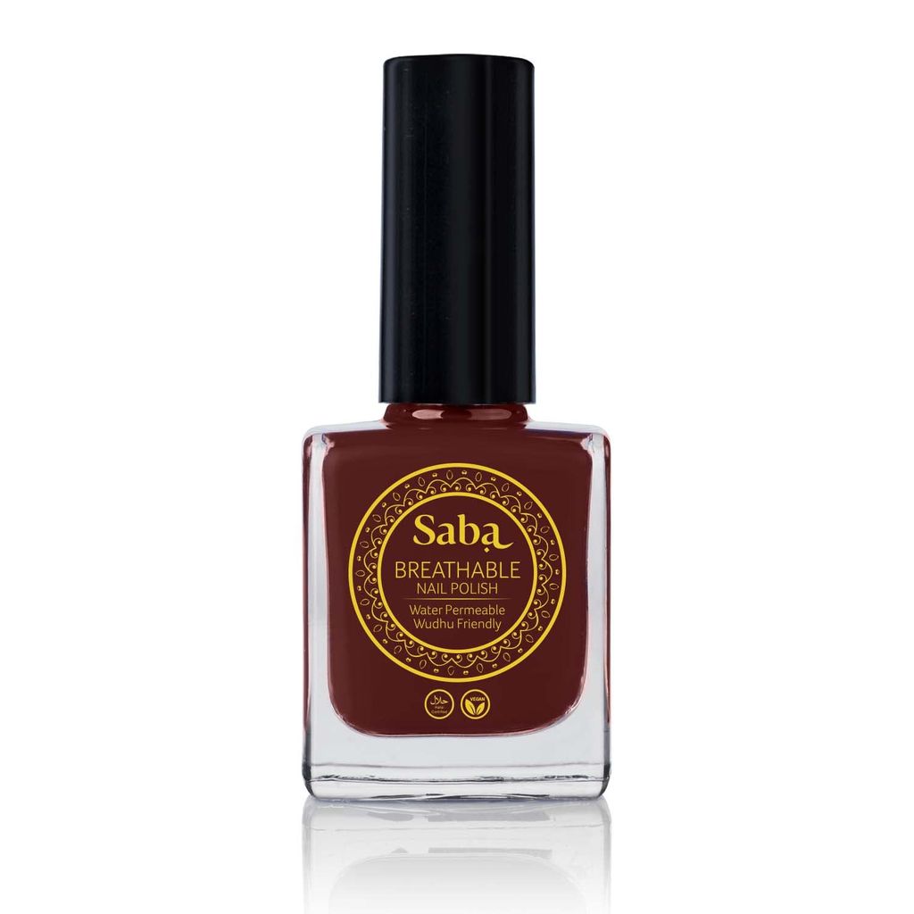 Saba Breathable Nail Polish 12 ml, High Glossy Shine Finish, No Chip, Long lasting Polish, Water Permeable, No harmful chemicals, Vegan, Cruelty Free, Halal Certified, No Toxin, Quick Dry