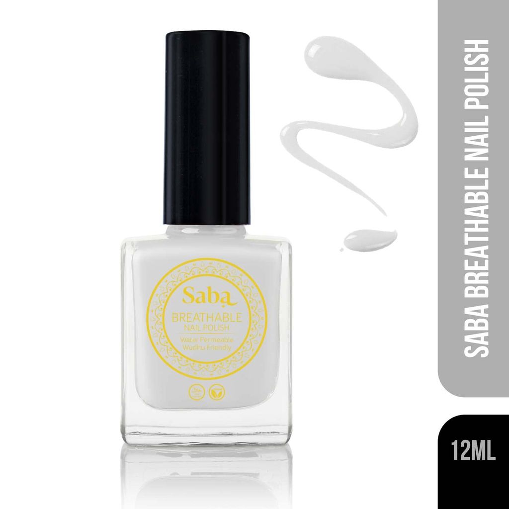 Saba Breathable Nail Polish 12 ml, High Glossy Shine Finish, No Chip, Long lasting Polish, Water Permeable, No harmful chemicals, Vegan, Cruelty Free, Halal Certified, No Toxin, Quick Dry