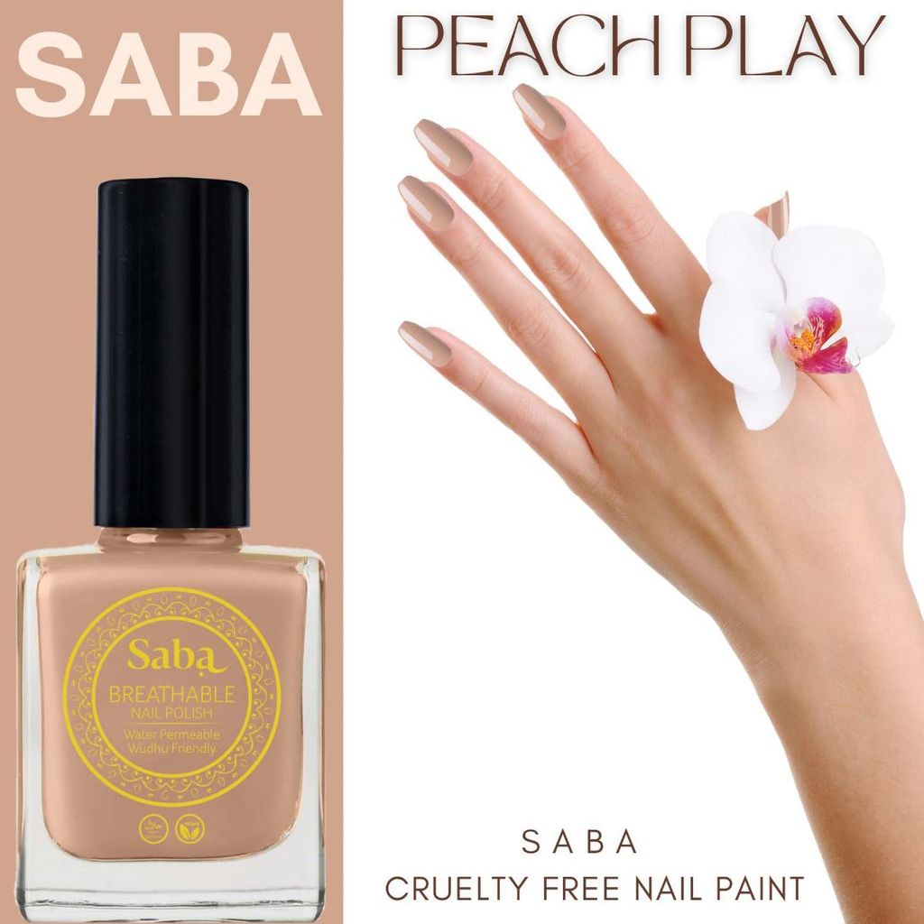 Saba Breathable Nail Polish 12 ml, High Glossy Shine Finish, No Chip, Long lasting Polish, Water Permeable, No harmful chemicals, Vegan, Cruelty Free, Halal Certified, No Toxin, Quick Dry