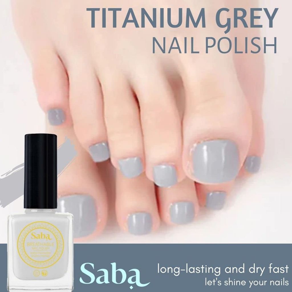 Saba Breathable Nail Polish 12 ml, High Glossy Shine Finish, No Chip, Long lasting Polish, Water Permeable, No harmful chemicals, Vegan, Cruelty Free, Halal Certified, No Toxin, Quick Dry