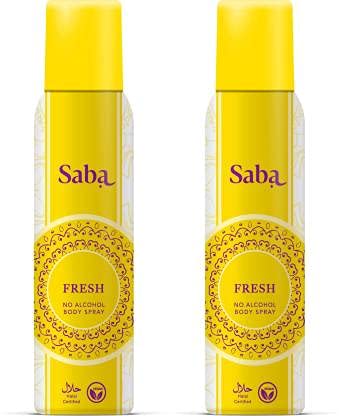 Saba Fresh Deodorant No Alcohol Body Spray Combo Pack of 2
