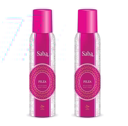 Saba Filza Deodorant No Alcohol Body Spray Combo Pack of 2