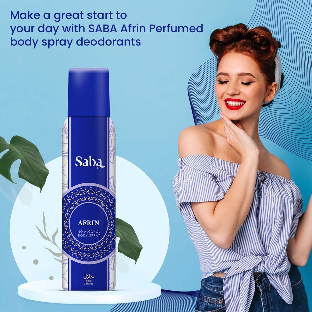 Saba Afrin No alcohol Perfumed Body spray deodorant 150 ml