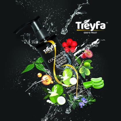 Treyfa Coconut hydrating shampoo conditioner for intense hydration, scalp nourishment & shiny hair