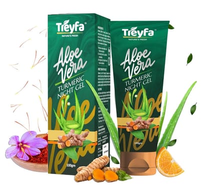 Treyfa Aloe vera turmeric night gel for anti aging and golden glow