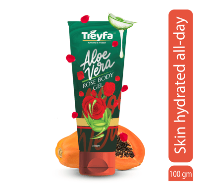 Treyfa Aloevera rose for skin hydration & emotional massage body & face gel