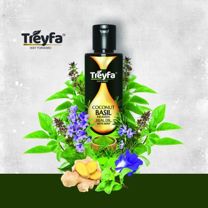 Treyfa Coconut Basil heaven heal oil for ultimate skin, hair and body care