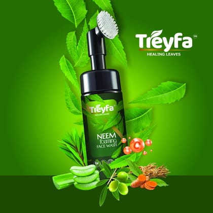 Treyfa Neem foaming face wash for deep exfoliation, dirt removal and nourishment