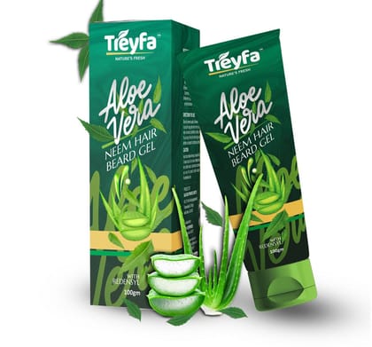 Treyfa Aloevera hair beard gel for intense hydration, nourishment & absolute hair repair