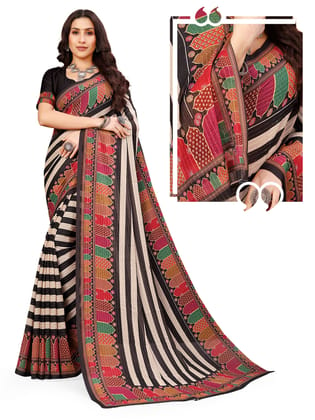 Latest Bollywood Digital Print Saree With Sequence Saree & unstitched Blouse Piece (Color - Multi)