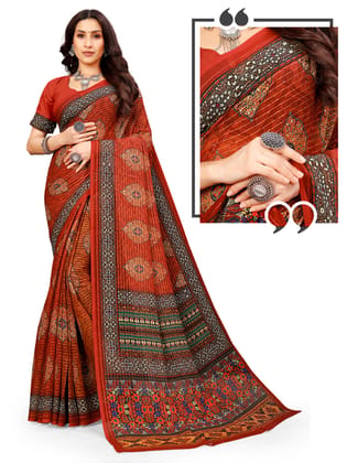 Latest Bollywood Digital Print Saree With Sequence Saree & unstitched Blouse Piece (Color- Multi)