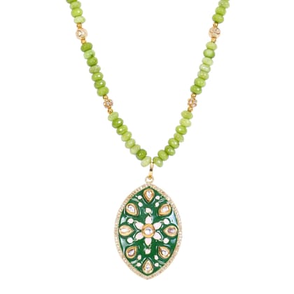 Unique Dazzling Beads Green Jade Beads Jewelry Set