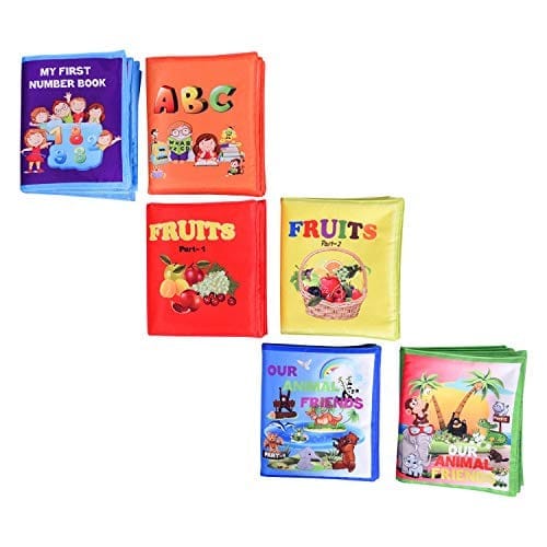 Skyculture Head Start Series ABC Alphabets and Numbers and Animal Part 1 & 2 and Animal Part 1 & 2 [Foam Book] Sunita; Made In India; Vocabulary development and Fabric soft books ,Set Of Six Books