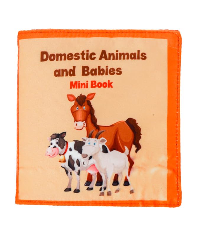 Skyculture� Farm Animals Mini Cloth Book - English Language, Soft Fabric Toy Book for Early Learning