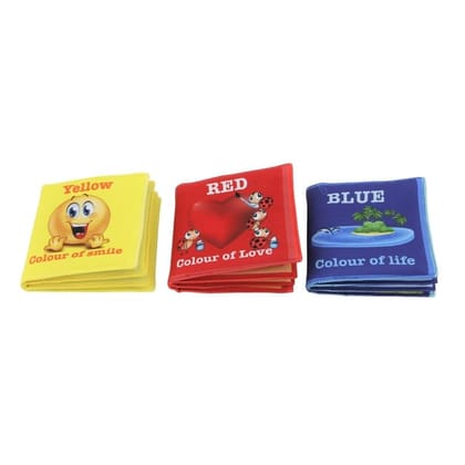 Skyculture� Primary Colours Cloth Book - English Language, Soft Fabric Toy Book for Early Learning Lightweight and Foldable (Pack of 3) for Kids