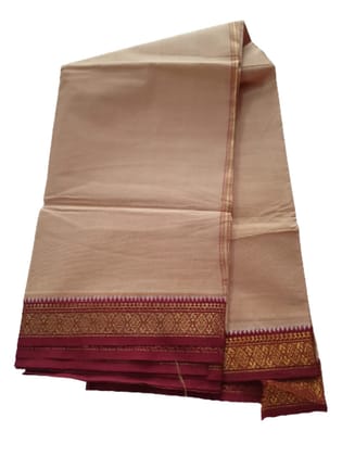 Jinka Lakshmi Collections 100% Handloom Cotton Dhoti With Big Borders 4 Meters Unstitched Pack of 2 (Multicolor-2)