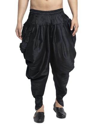 Banity Bey Men's Dupion Silk Dhoti | Men Elastic Readymade Dhoti Ready to Wear