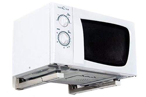 NURAT Strong and Heavy Universal Foldable | Extendable | Stretchable Shelf | Rack | Wall Mount | Bracket for Microwave Oven OTG | Printer | Speaker | DVR | Voltage Stabilizer (White, Pack of 1)