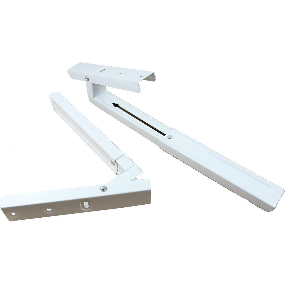 NURAT Strong and Heavy Universal Foldable | Extendable | Stretchable Shelf | Rack | Wall Mount | Bracket for Microwave Oven OTG | Printer | Speaker | DVR | Voltage Stabilizer (White, Pack of 1)