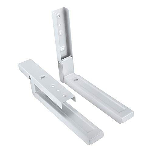 NURAT Strong and Heavy Universal Foldable | Extendable | Stretchable Shelf | Rack | Wall Mount | Bracket for Microwave Oven OTG | Printer | Speaker | DVR | Voltage Stabilizer (White, Pack of 1)