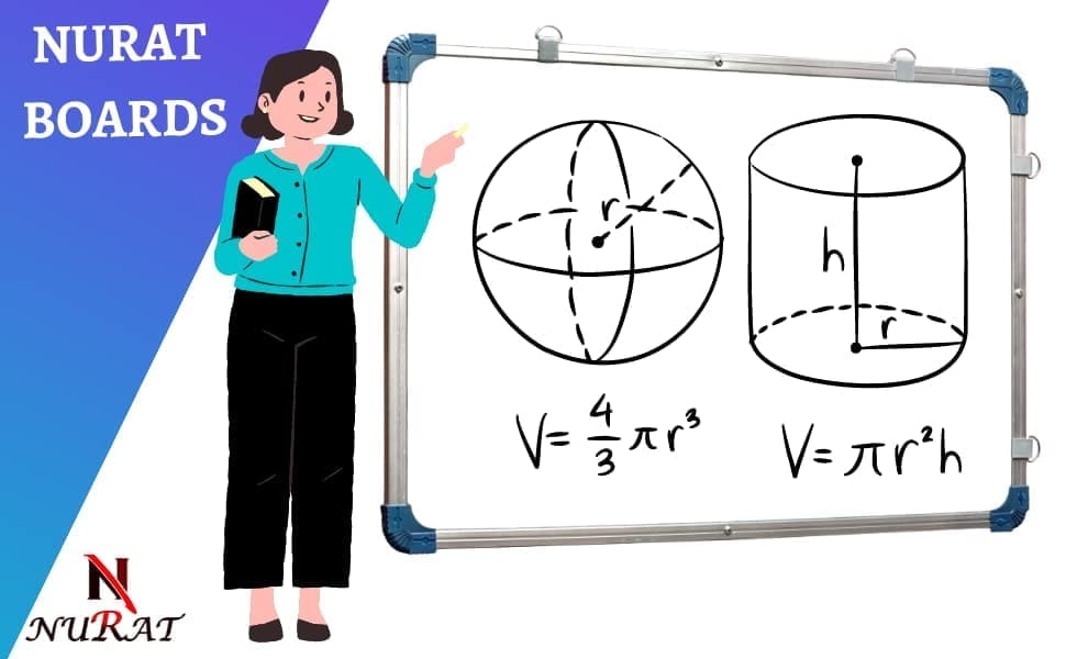 NURATNon-Magnetic White Board 2in1 White and Green Double Sided with Accessiories Marker and Duster Built Quality with Dual Side Hanging Hooks