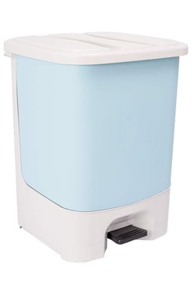 NURAT18 L Modern Step On Dustbin With Lid For Kitchen(Light Blue)