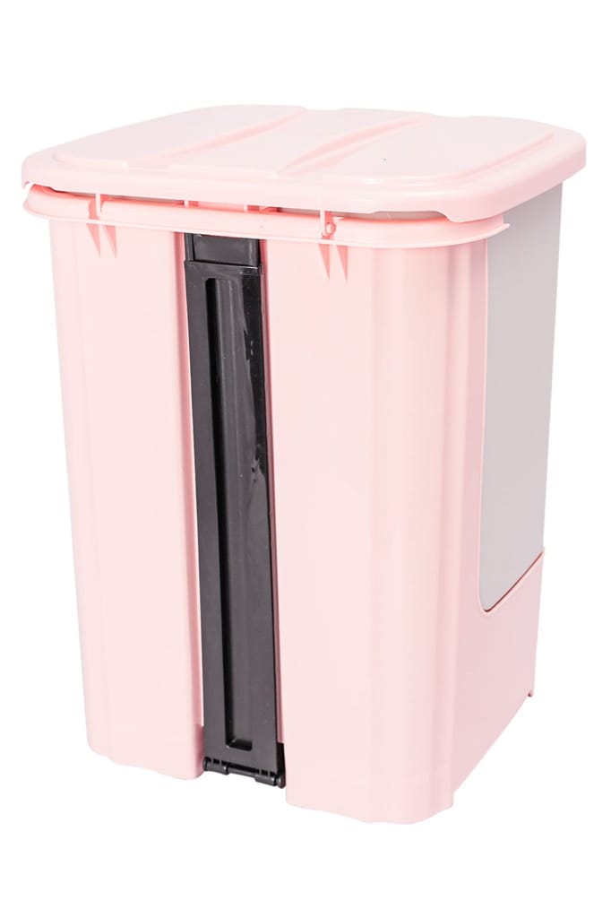 NURAT18 L Modern Step On Dustbin With Lid For Kitchen(Light Blue)