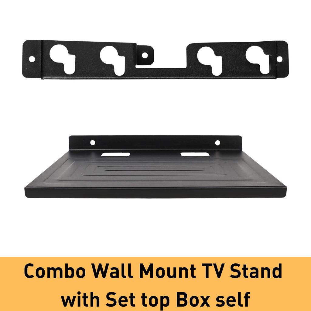 NURATCombo TV Stand Hanger Holder Universal Fixed TV Wall Stand with Set Top Box Self
