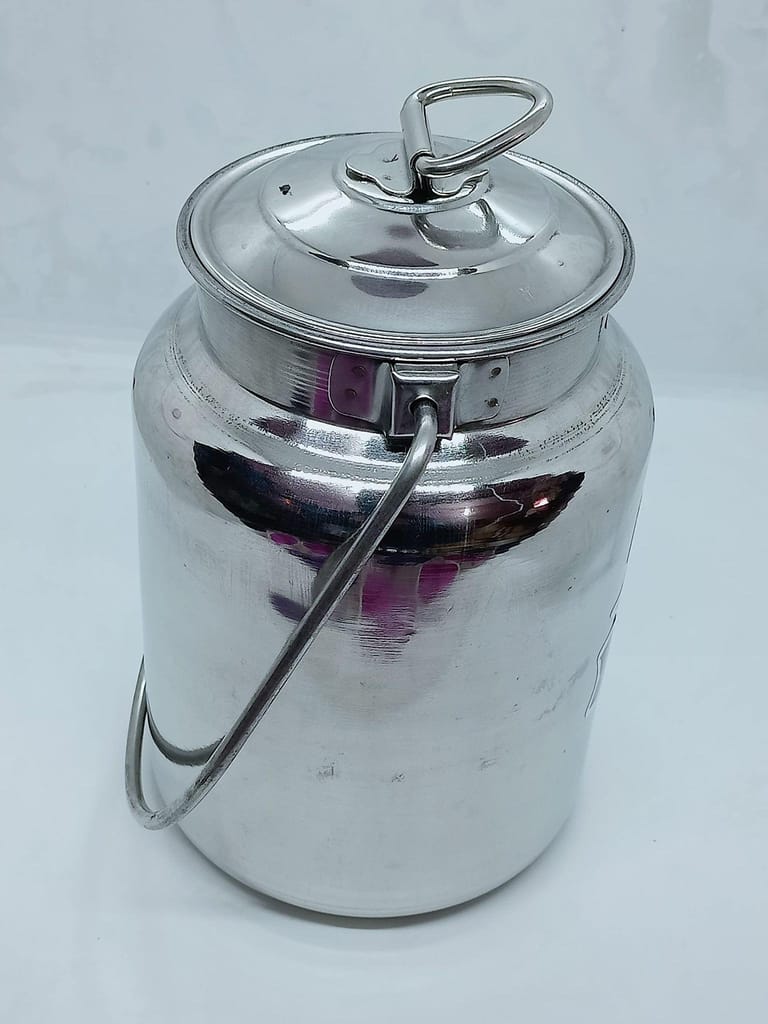 NURAT Stainless Steel Milk/Oil Storage Container, 3 Liter, Silver